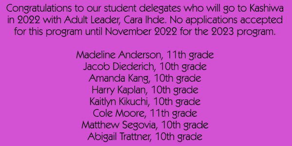 Congratulations 2020 delegates